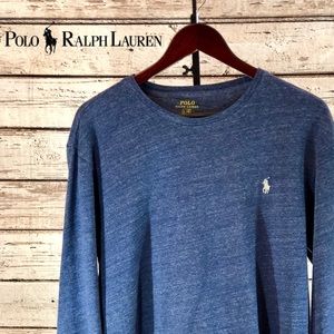 🐴 POLO Ralph Lauren Blue Marble Long Sleeve Shirt